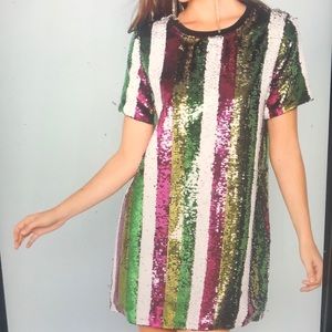 Cut and Sew Sequin Tunic Dress